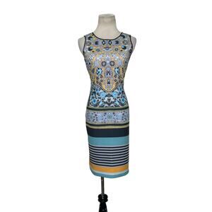 Clover Canyon colorful sleeveless fitted mini dress size small